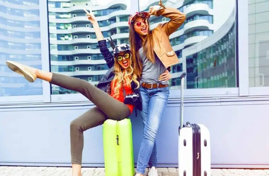 excited to travel with luggage