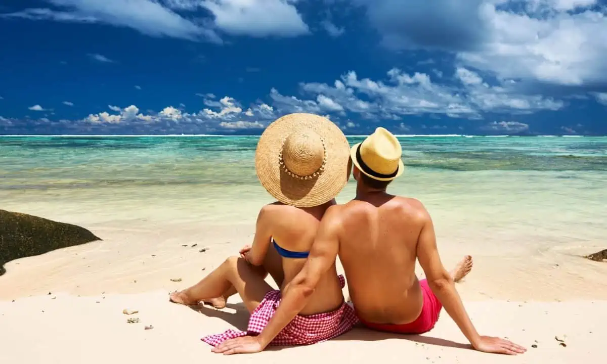 romantic getaway - couple at the beach