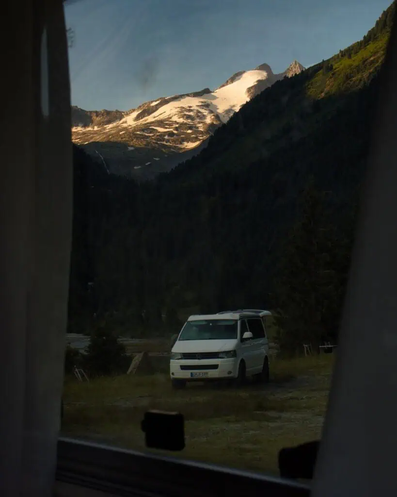 Glacier (Alps) views from our van (Sophia Molnar)