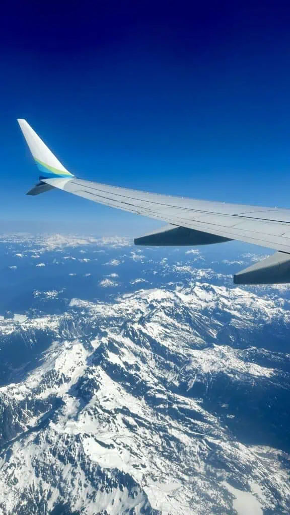 Mountain views from airplane