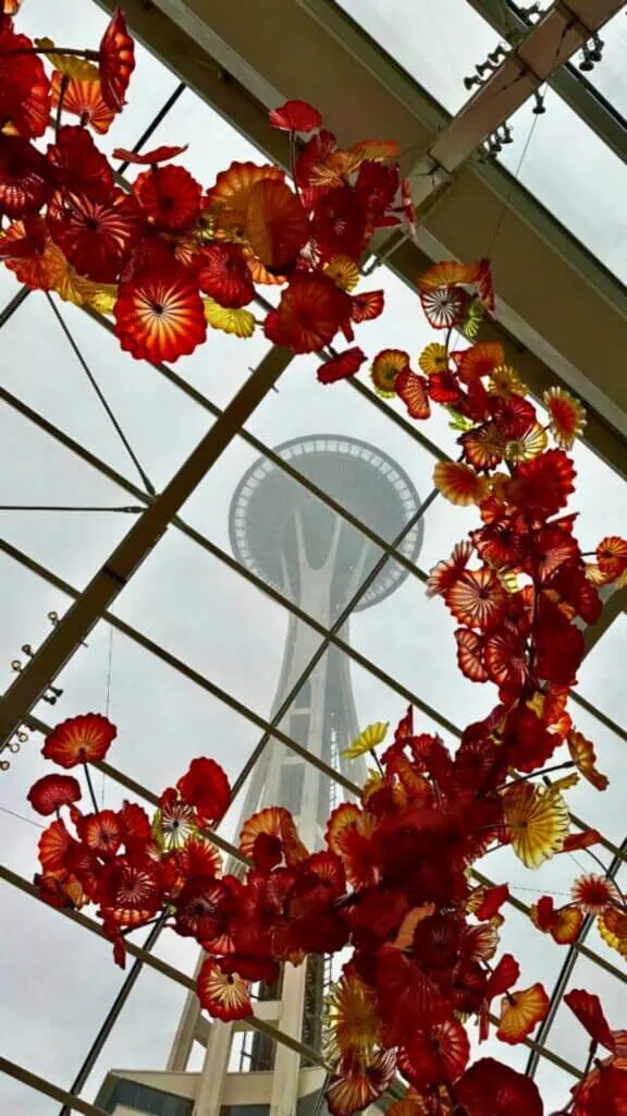 Space Needle from Chihuly Garden and Glass in Seattle, WA