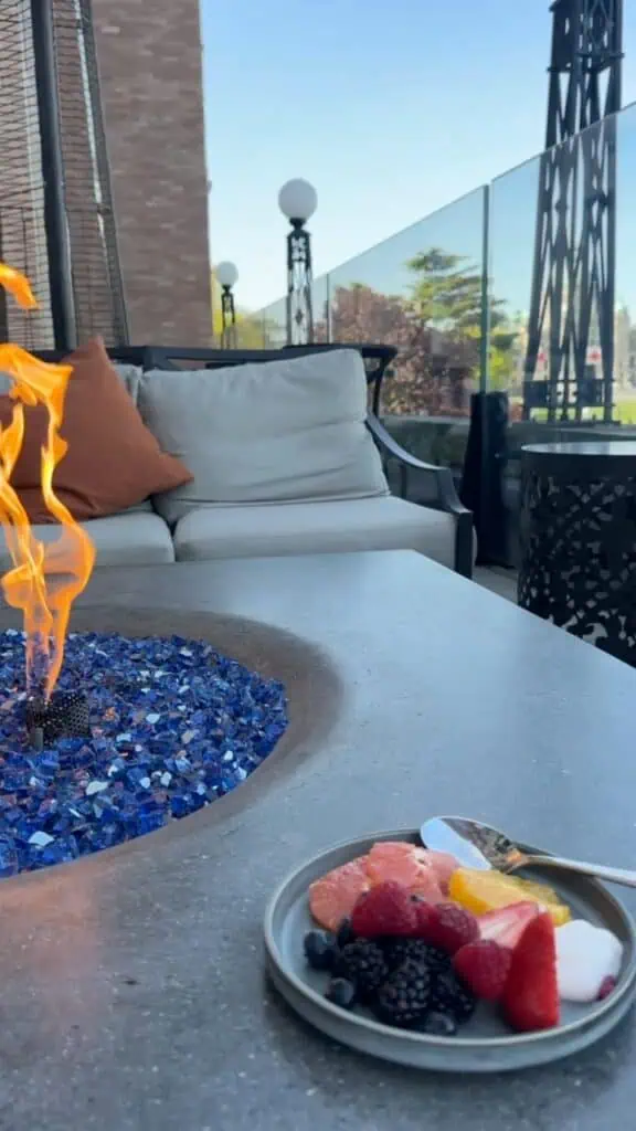 Fairmont Gold Lounge Balcony with Firepit