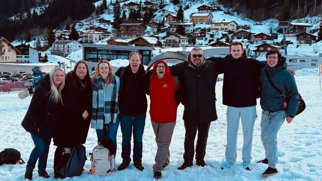 Natalie Barrett with ‘Extreme Day Trips’ Facebook Group in Churwalden, Switzerland