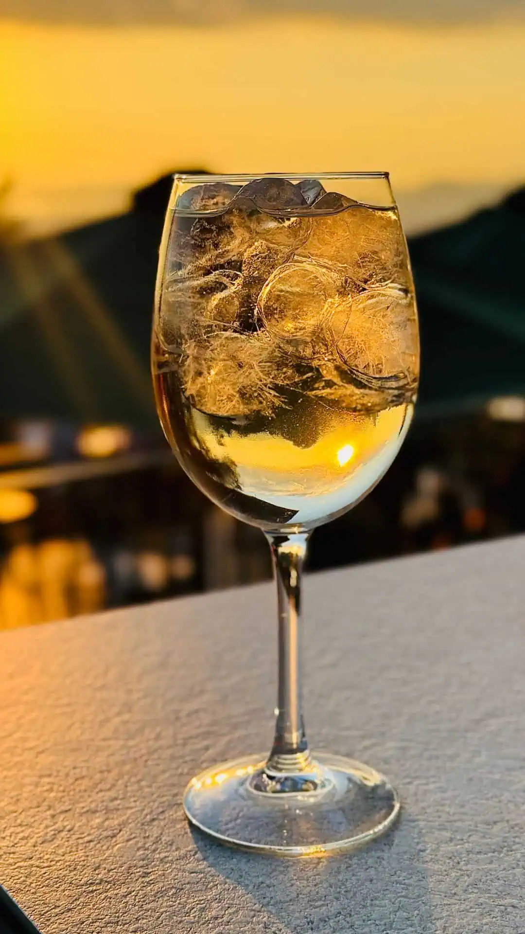 Sunset and Cocktail on Lycabettus Hill in Athens, Greece