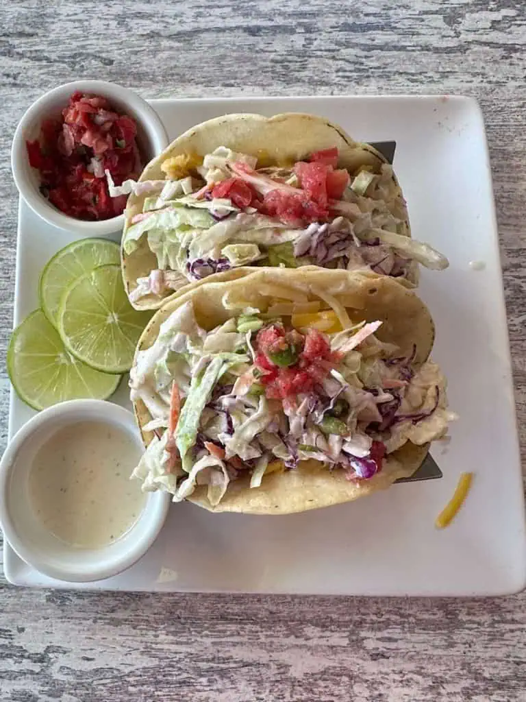 Fish tacos at Moonstone Beach Bar and Grill
