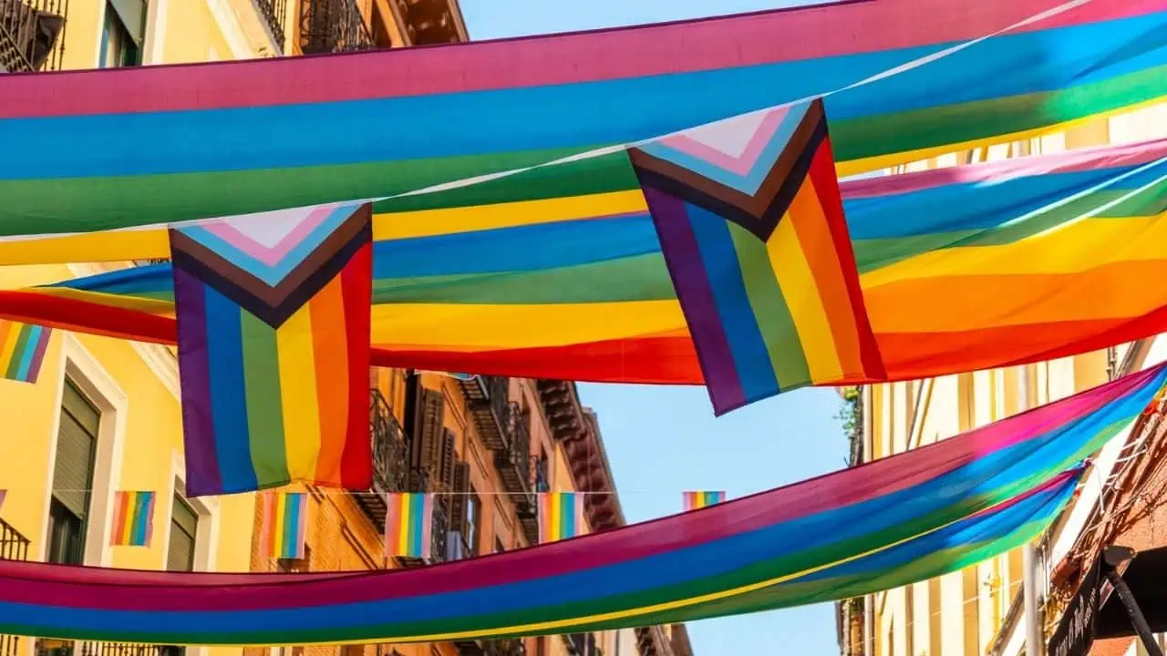LGBTQ flags in Madrid