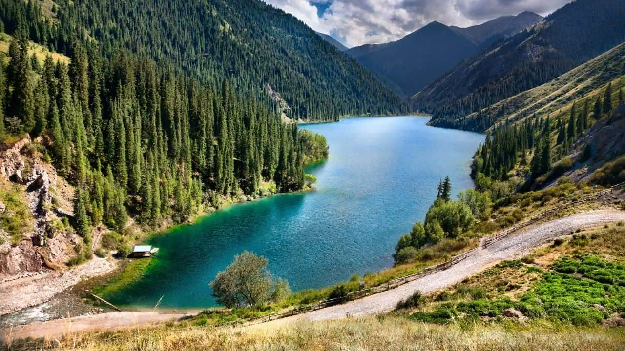 Lake Kolsai in Tien Shan Mountain Range, Kyrgyzstan