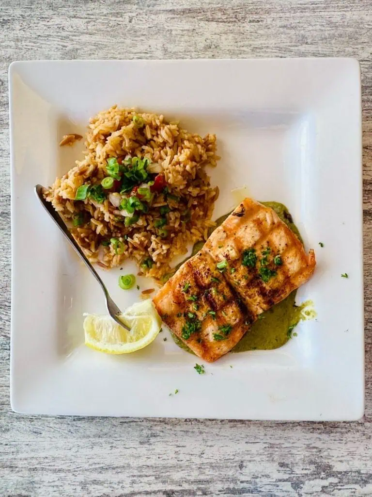 Salmon at Moonstone Beach Bar and Grill