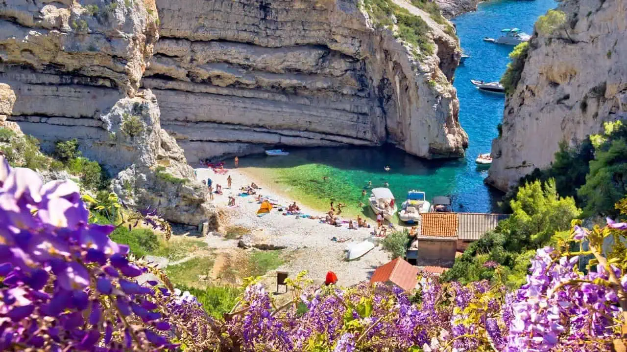 Stiniva Bay Beach on Vis island, Croatia