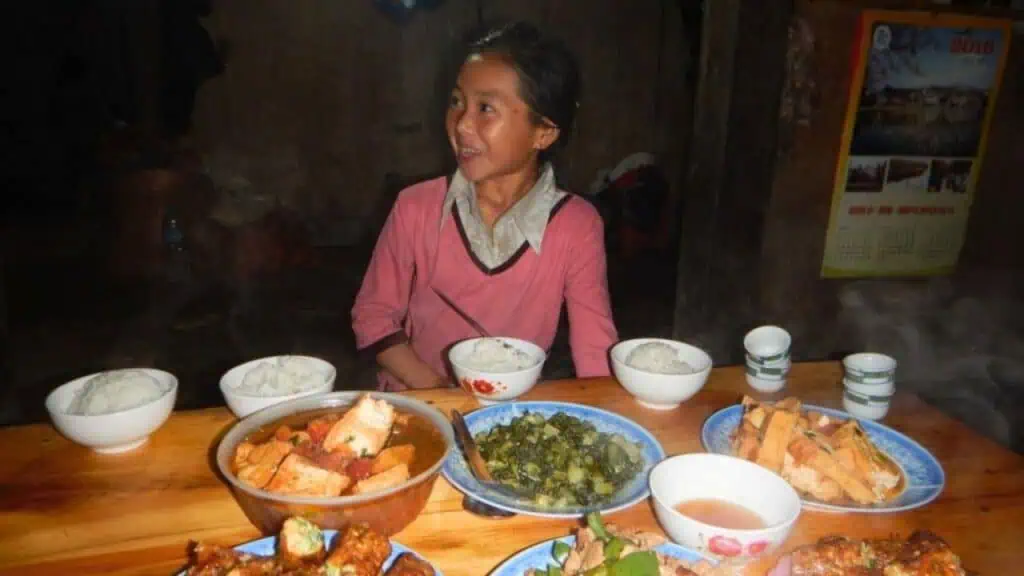 dinner with locals in Sapa, Vietnam
