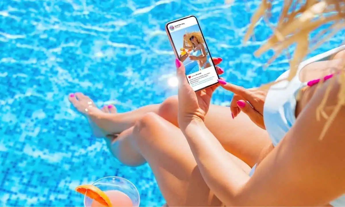 scrolling through social media