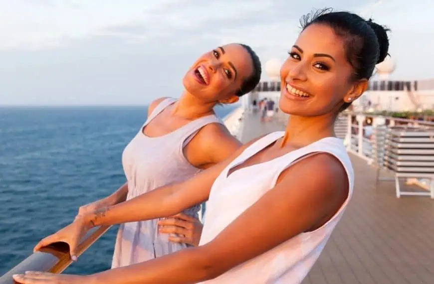 Woman having fun on cruise