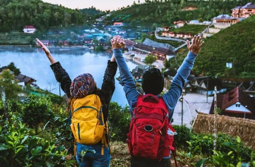 couple backpacking