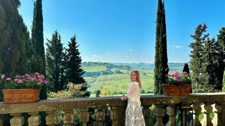 Terrace at Castello di Montegufoni