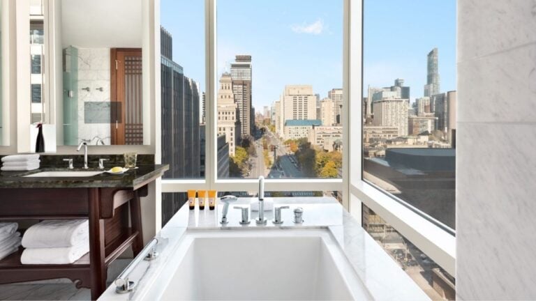 View of downtown Toronto from a suite at the Shangri-La Toronto