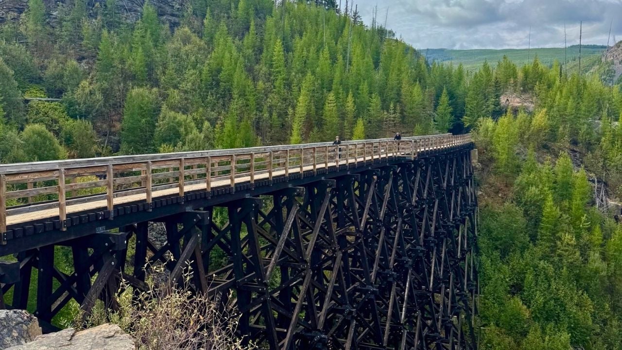 Wooden trestle in Myra Canyon